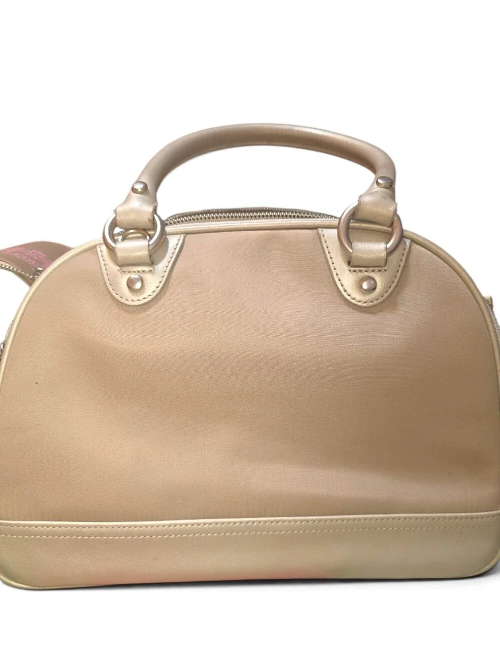 Vintage Juicy Couture Pet Animal Carrier Bag with Crossbody Strap Gold Tan Color